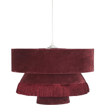 Lampa abażurowa retro Alexis aksamit bordowa